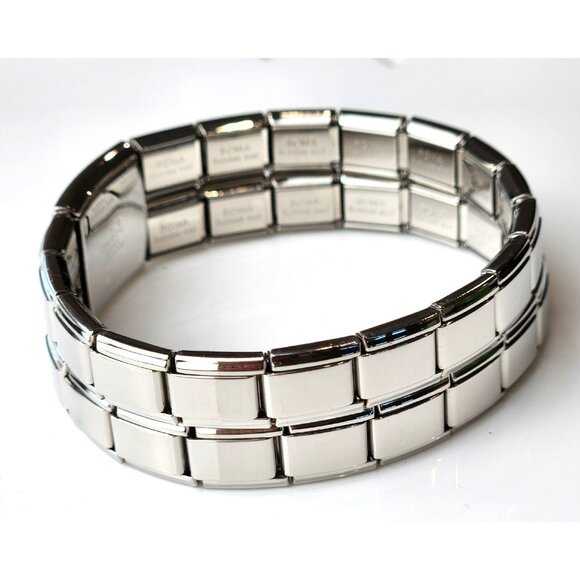 Italian Charm Christmas Tree Double Link Double Row Bracelet NEW Italy 7" - Picture 3 of 7